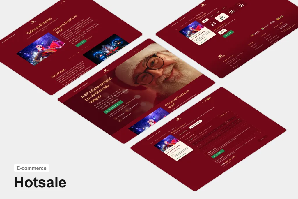 Página inicial do site Natal Luz com os espetáculos da temporada
